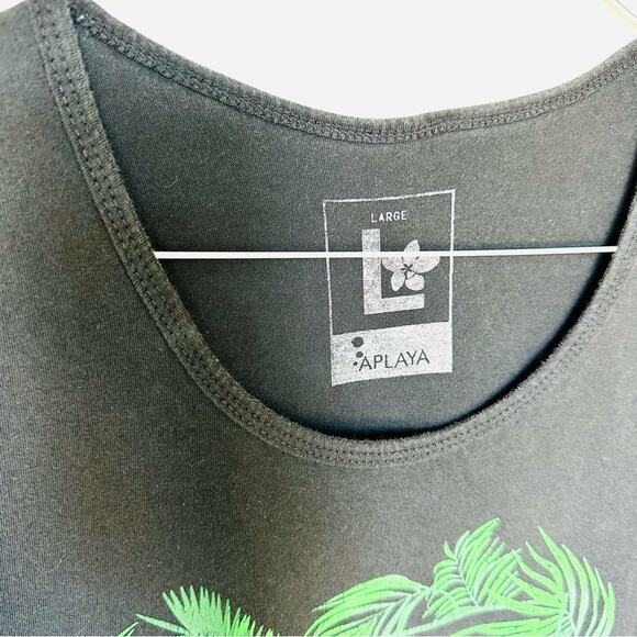 UNISEX PALA WAN Philippines Black White Green Tropical Screen Print Tank Top L - Picture 5 of 8